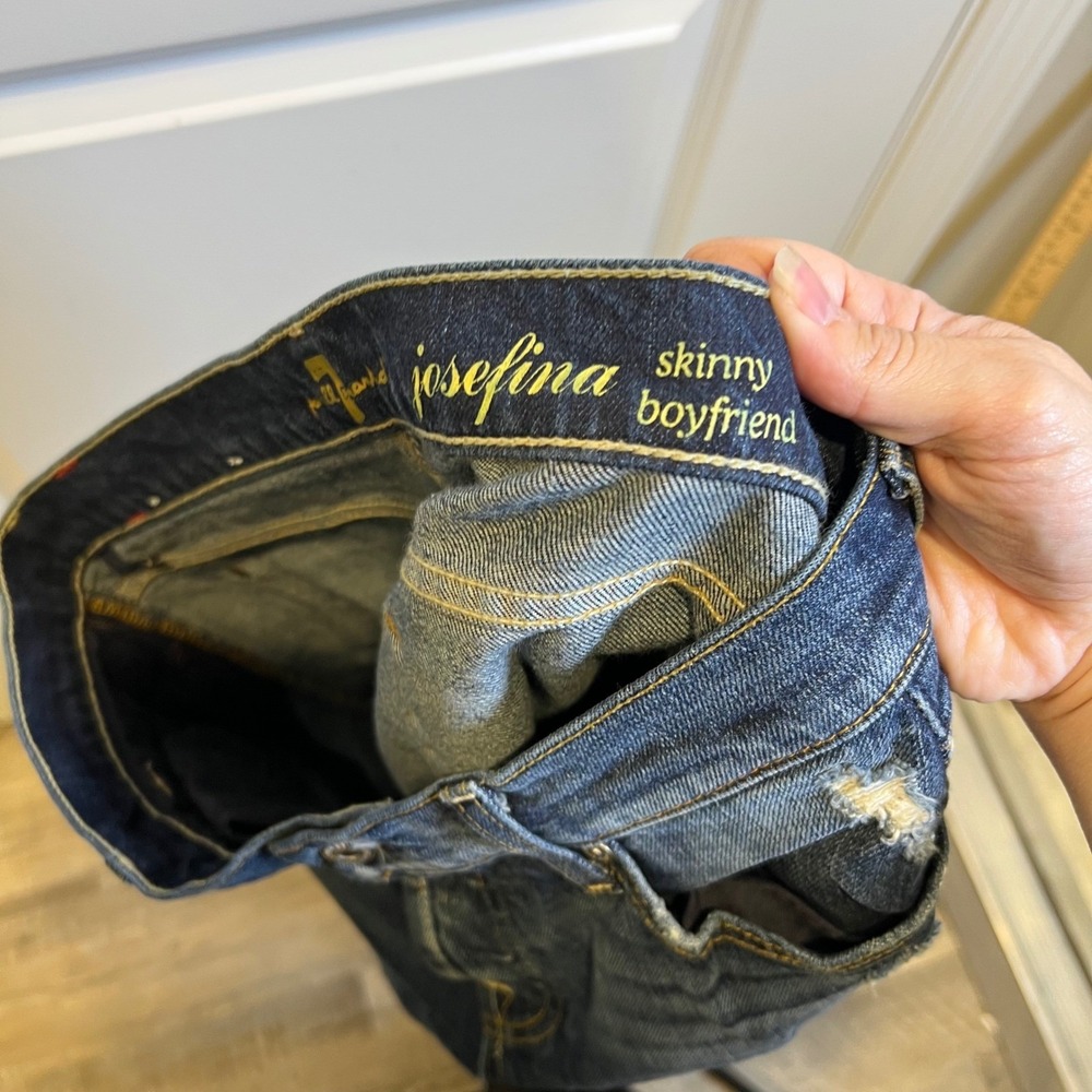 7 For All Mankind Women Josefina Jeans Distressed Boyfriend Blue 31 - Picture 14 of 16